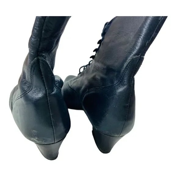 Elegant Black Leather Ankle Boots - Picture 5 of 8